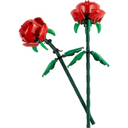  LEGO Roses Building Kit, Artificial Flowers for Home Decor, Unique Gift for Her or Him for Anniversaries, Botanical Collection Set for Build and Display, Gift to Build Together, 40460