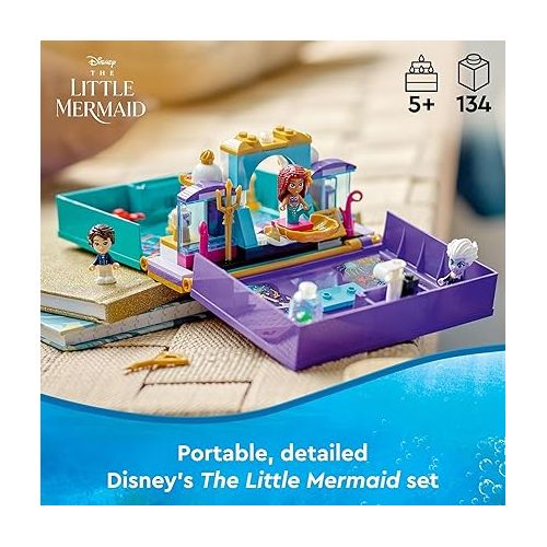  LEGO Disney The Little Mermaid Story Book 43213 Fun Playset with Ariel, Prince Eric, and Ursula Micro-Doll, Disney Princess Toy, Birthday Present for Kids and Fans Aged 5 and up