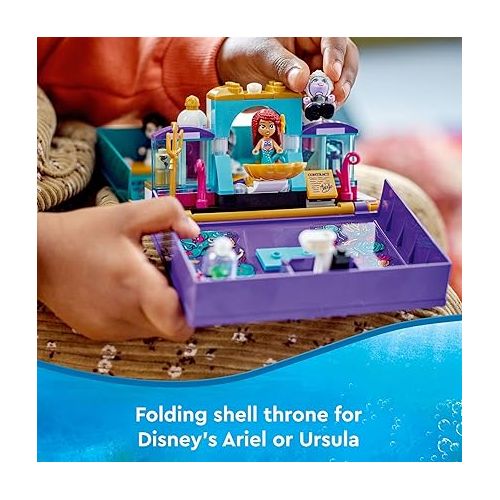  LEGO Disney The Little Mermaid Story Book 43213 Fun Playset with Ariel, Prince Eric, and Ursula Micro-Doll, Disney Princess Toy, Birthday Present for Kids and Fans Aged 5 and up