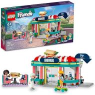 LEGO Friends Heartlake Downtown Diner Building Toy - Restaurant Pretend Playset with Food, Includes Mini-Dolls Liann, Aliya, and Charli, Birthday Gift Toy Set for Boys and Girls Ages 6+, 41728
