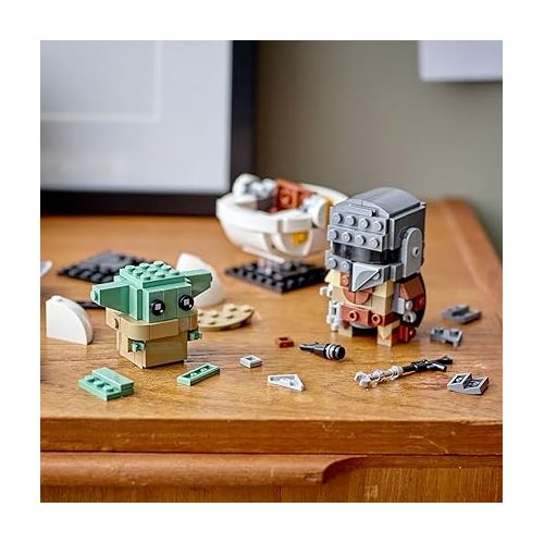  LEGO BrickHeadz Star Wars The Mandalorian & The Child 75317 'Baby Yoda' Building Toy, Collectible Model Figures Set, Gift Idea for Teens