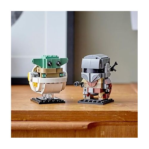  LEGO BrickHeadz Star Wars The Mandalorian & The Child 75317 'Baby Yoda' Building Toy, Collectible Model Figures Set, Gift Idea for Teens