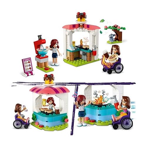  LEGO Friends Pancake Shop 41753 Building Toy Set, Pretend Creative Fun for Boys and Girls Ages 6+, with 2 Mini-Dolls and Accessories, Inspire Imaginative Role Play