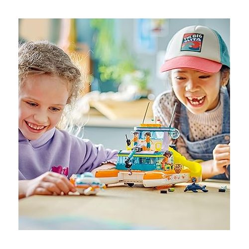  LEGO Friends Sea Rescue Boat 41734 Building Toy Set for Boys & Girls Ages 7+ Who Love The Sea, Includes 4 Mini-Dolls, a Submarine, Baby Dolphin and Toy Accessories for Ocean Life Role Play