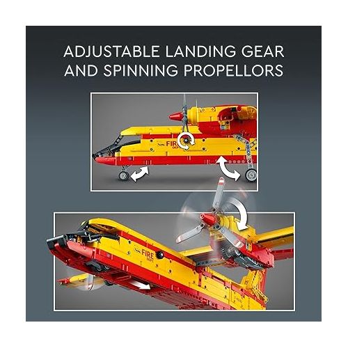  LEGO Technic Firefighter Aircraft Building Toy, Model Airplane Set 42152, with Authentic Fire Rescue Details, Engineering Fire Plane Fun for Boys, Girls, and Kids Ages 10+ Years Old, Airplane Gift