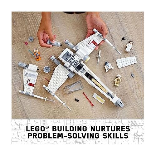  LEGO Star Wars Luke Skywalker's X-Wing Fighter 75301 Building Toy Set - Princess Leia Minifigure, R2-D2 Droid Figure, Jedi Spaceship from The Classic Trilogy Movies, Great Gift for Kids, Boys, Girls