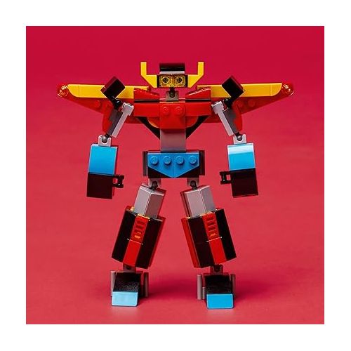  LEGO Creator 3 in 1 Super Robot Building Kit, Kids Can Build a Toy Robot or a Toy Dragon, or a Model Jet Plane, Makes a Creative Gift for Kids, Boys, Girls Age 7+ Years Old, 31124