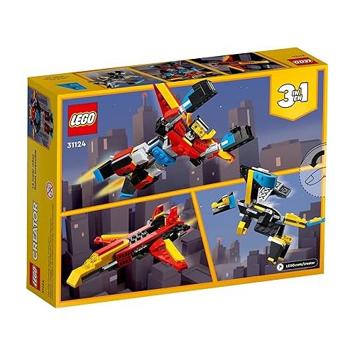  LEGO Creator 3 in 1 Super Robot Building Kit, Kids Can Build a Toy Robot or a Toy Dragon, or a Model Jet Plane, Makes a Creative Gift for Kids, Boys, Girls Age 7+ Years Old, 31124