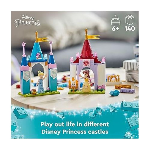  LEGO Disney Princess Creative Castles 43219?, Toy Castle Playset with Belle and Cinderella Mini-Dolls and Bricks Sorting Box, Travel Toys for Girls and Boys, Sensory Toy for Kids Ages 6+
