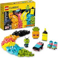 LEGO Classic Creative Neon Colors Fun Brick Box Set 11027, Building Toy to Create a Car, Pineapple, Alien, Roller Skates, and More, Hands-on Learning for Kids, Boys, Girls 5 Plus Years Old