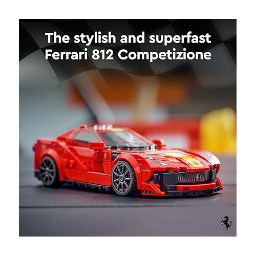  LEGO Speed Champions 1970 Ferrari 512 M Toy Car Model Building Kit 76914 Sports Red Race Car Toy, Collectible Set with Racing Driver Minifigure