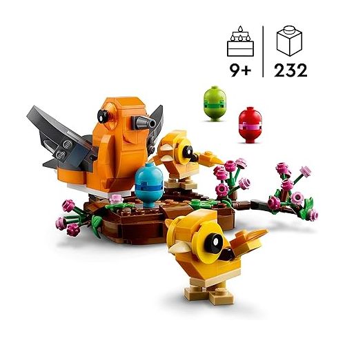  LEGO Bird’s Nest Building Toy Kit, Seasonal Display for a Table or Shelf, Fun Build for Kids Ages 9 and Up, 40639