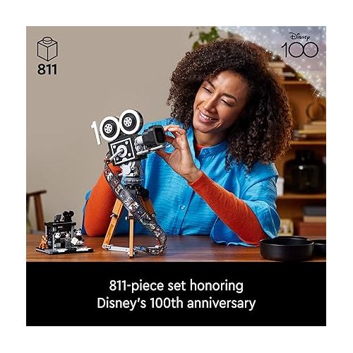  Lego Disney Walt Disney Tribute Camera 43230 Disney Fan Building Set, Celebrate Disney 100 with a Collectible Piece Perfect for Play and Display, Makes a Fun Gift for Adult Builders and Fans