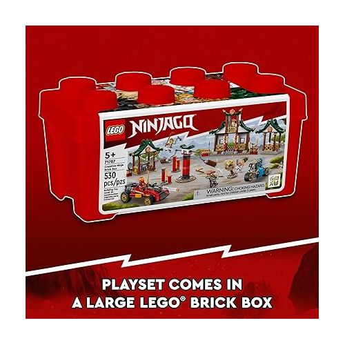  Lego NINJAGO Creative Ninja Brick Box 71787, Toy Storage, Bricks to Build Dojo, Ninja Car, Motorbike, 6 Minifigures & More, Toys for Kids 5 Plus