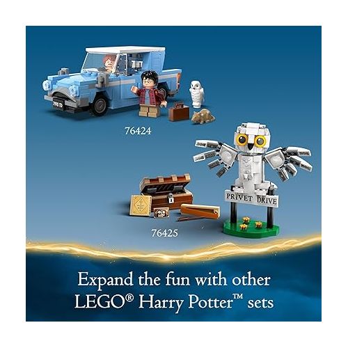  LEGO Harry Potter Flying Ford Anglia, Buildable Car Toy with 2 Minifigures for Role Play, Fantasy Playset for Kids, Harry Potter Car, Gift for Boys, Girls and Any Fan Ages 7 and Up, 76424