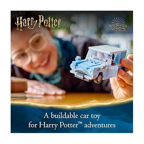  LEGO Harry Potter Flying Ford Anglia, Buildable Car Toy with 2 Minifigures for Role Play, Fantasy Playset for Kids, Harry Potter Car, Gift for Boys, Girls and Any Fan Ages 7 and Up, 76424