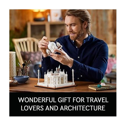  LEGO Architecture Taj Mahal 21056 Building Set - Landmarks Collection, Display Model, Collectible Home Decor Gift Idea and Model Kits for Adults and Architects to Build