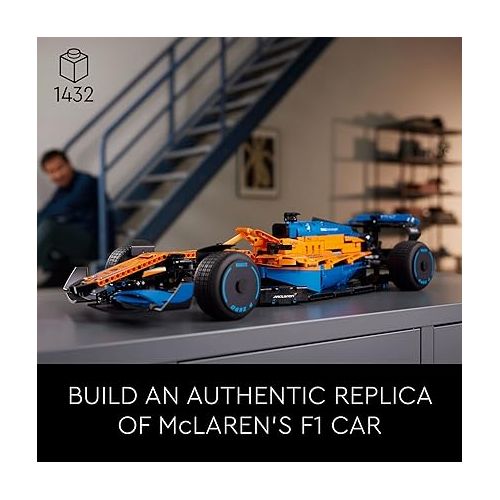  LEGO 42141 Technic McLaren Formula 1 2022 Replica Race Car Model Building Kit, F1 Motor Sport Set Birthday Gift Idea for Adults, Men, Women, Him, Her, Husband, Collectible Home Decor