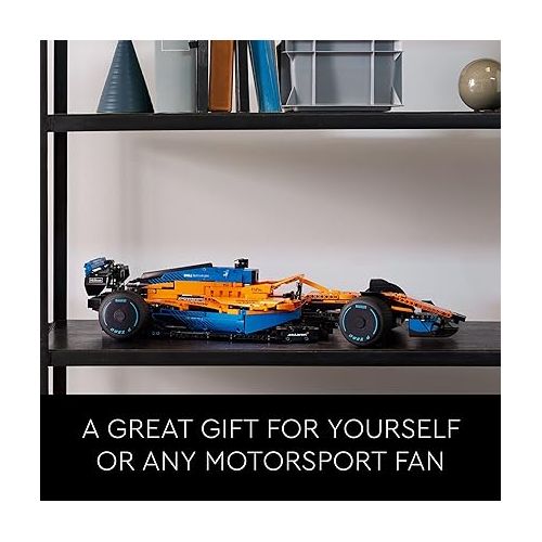  LEGO 42141 Technic McLaren Formula 1 2022 Replica Race Car Model Building Kit, F1 Motor Sport Set Birthday Gift Idea for Adults, Men, Women, Him, Her, Husband, Collectible Home Decor