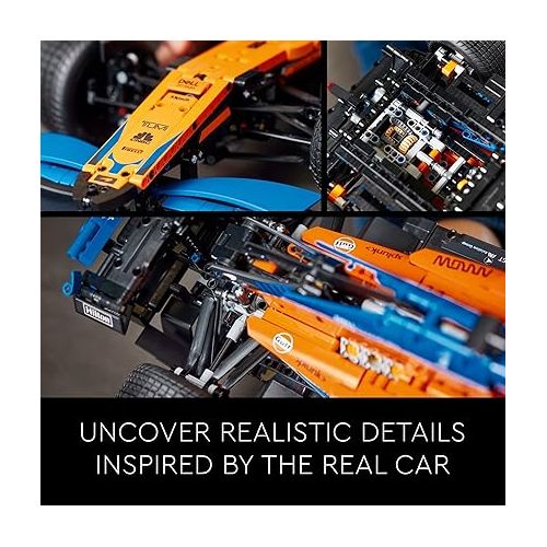  LEGO 42141 Technic McLaren Formula 1 2022 Replica Race Car Model Building Kit, F1 Motor Sport Set Birthday Gift Idea for Adults, Men, Women, Him, Her, Husband, Collectible Home Decor