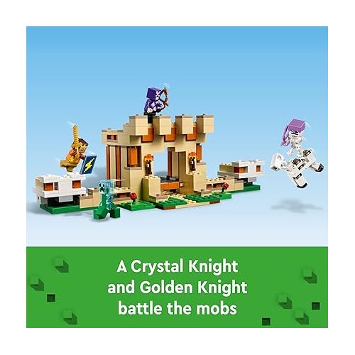  LEGO Minecraft The Iron Golem Fortress 21250 Building Toy Set, Playset Featuring a Crystal Knight and Golden Knight, A Fortress and a Giant Golem, Build and Display Minecraft Toy for 9 Year Old Kids