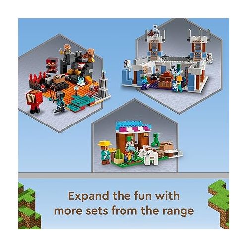  LEGO Minecraft The Nether Bastion Set, 21185 Battle Action Toy with Mob, Piglin Brute & Strider Figures, for Kids, Boys and Girls Age 8 Plus