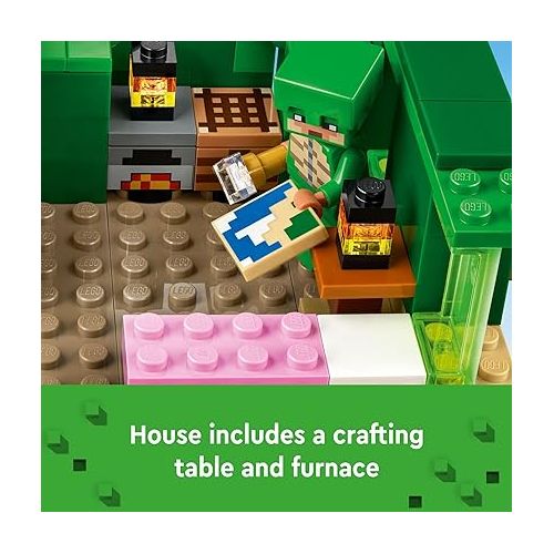  LEGO Minecraft The Turtle Beach House Construction Toy, Minecraft House Building Set with Turtle Figures, Accessories, and Characters from The Game, Gift for 8 Year Old Gamers, Boys and Girls, 21254