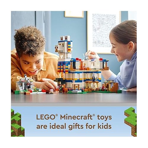  LEGO Minecraft The Llama Village Farm House Toy Building Set 21188, Minecraft Gift Idea for Kids, Boys, Girls Age 9+ Years Old, Create a Minecraft Village with 6 Customizable Buildings and Minifigures