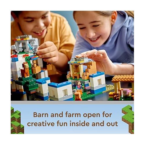  LEGO Minecraft The Llama Village Farm House Toy Building Set 21188, Minecraft Gift Idea for Kids, Boys, Girls Age 9+ Years Old, Create a Minecraft Village with 6 Customizable Buildings and Minifigures