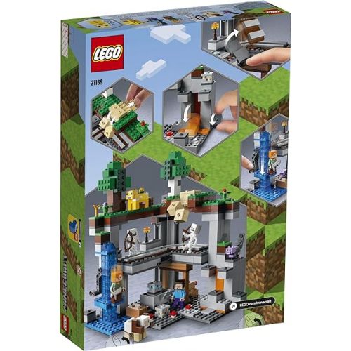  LEGO Minecraft The First Adventure 21169 Hands-On Minecraft Playset; Fun Toy Featuring Steve, Alex, a Skeleton, Dyed Cat, Moobloom and Horned Sheep, New 2021 (542 Pieces)