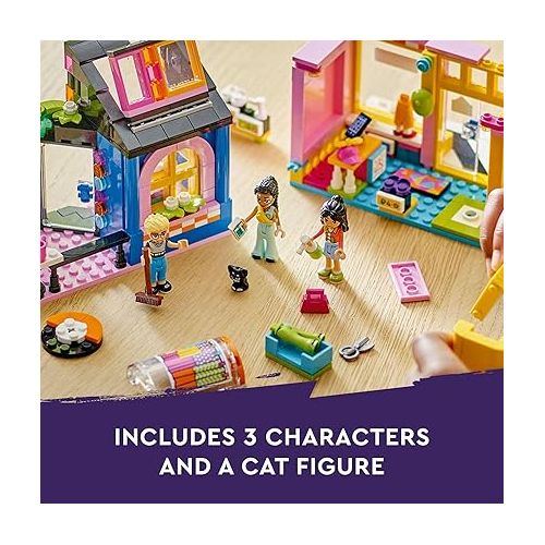 LEGO Friends Vintage Fashion Store, Social-Emotional Toy, Buildable Model, Role-Play Gift Idea for Kids Aged 6 Years Old and Up, Mini-Doll Characters and Cat Figure, Play Together Toy, 42614