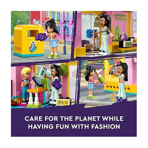  LEGO Friends Vintage Fashion Store, Social-Emotional Toy, Buildable Model, Role-Play Gift Idea for Kids Aged 6 Years Old and Up, Mini-Doll Characters and Cat Figure, Play Together Toy, 42614