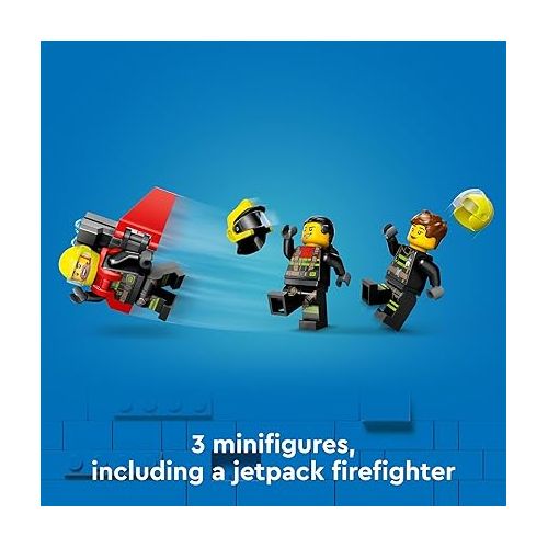  LEGO City Fire Rescue Plane Toy for Kids and Fans of Firefighter Toys, Fun Birthday Gift Idea for Boys and Girls Ages 6+ who Love Airplane Toys and Imaginative Play, Includes 3 Minifigures, 60413