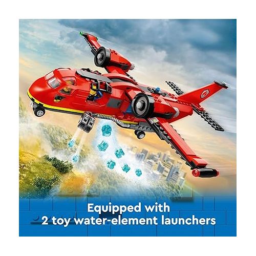  LEGO City Fire Rescue Plane Toy for Kids and Fans of Firefighter Toys, Fun Birthday Gift Idea for Boys and Girls Ages 6+ who Love Airplane Toys and Imaginative Play, Includes 3 Minifigures, 60413