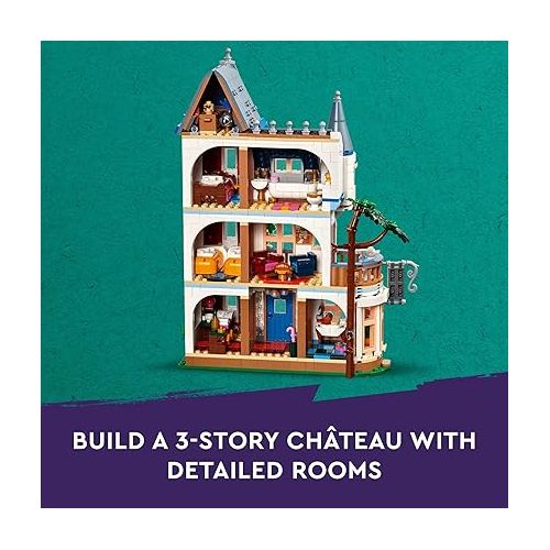  LEGO Friends Castle Bed and Breakfast Hotel Playset for Kids Ages 12 and Up, with 4 Mini Dolls, a Dog Toy Figure and Accessories, Castle Toy Gift Idea for Girls, Boys and Teens, 42638