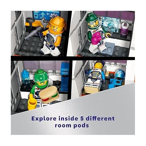  LEGO City Modular Space Station STEM Toy, Modular Exploration Science Toy with 6 Astronaut Minifigures, Gifts for Boys, Girls, and Kids Ages 7 and Up, Building Toy for Kids, 60433