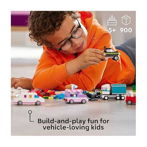  LEGO Classic Creative Vehicles, Colorful Construction Brick Building Kit with Ice Cream Truck, Police Car Toy, Model City Cars and More, Gift or Car Toy for Boys, Girls and Kids Ages 5 and Up, 11036