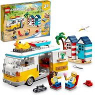 LEGO Creator 3 in 1 Beach Camper Van Building Kit, Transforms from a Campervan to Ice Cream Shop to Beach House, Great Gift for Surfer Boys and Girls, Pretend Play Beach Life, 31138