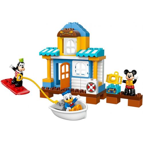  LEGO DUPLO Disney Junior Mickey & Friends Beach House, Preschool, Pre-Kindergarten Large Building Block Toys for Toddlers