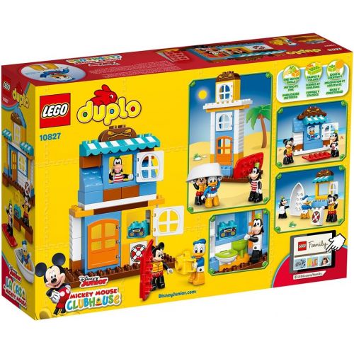  LEGO DUPLO Disney Junior Mickey & Friends Beach House, Preschool, Pre-Kindergarten Large Building Block Toys for Toddlers