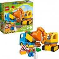 LEGO DUPLO Town Truck & Tracked Excavator 10812 Dump Truck and Excavator Kids Construction Toy with DUPLO Construction Worker Figures (26 pieces)