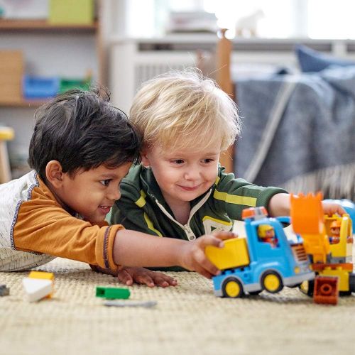  LEGO DUPLO Town Truck & Tracked Excavator 10812 Dump Truck and Excavator Kids Construction Toy with DUPLO Construction Worker Figures (26 pieces)