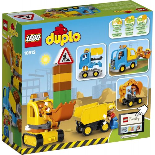  LEGO DUPLO Town Truck & Tracked Excavator 10812 Dump Truck and Excavator Kids Construction Toy with DUPLO Construction Worker Figures (26 pieces)