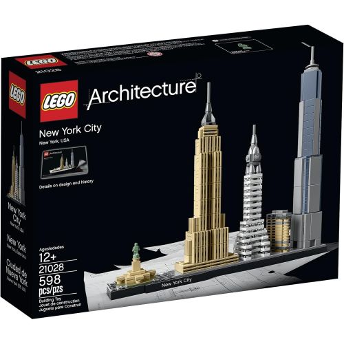  LEGO Architecture New York City 21028, Build It Yourself New York Skyline Model Kit for Adults and Kids (598 Pieces)
