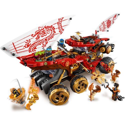  LEGO NINJAGO Land Bounty 70677 Toy Truck Building Set with Ninja Minifigures, Popular Action Toy with Two Toy Vehicles and Toy Ninja Weapons for Creative Play (1,178 Pieces)