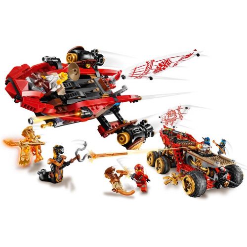  LEGO NINJAGO Land Bounty 70677 Toy Truck Building Set with Ninja Minifigures, Popular Action Toy with Two Toy Vehicles and Toy Ninja Weapons for Creative Play (1,178 Pieces)