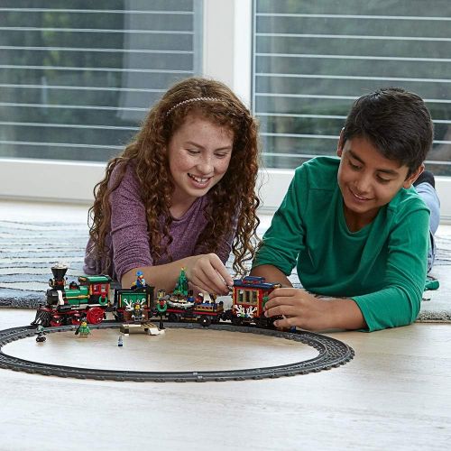  LEGO Creator Expert Winter Holiday Train 10254 Christmas Train Set with Full Circle Train Track, Locomotive, and Spinning Christmas Tree Toy (734 Pieces)