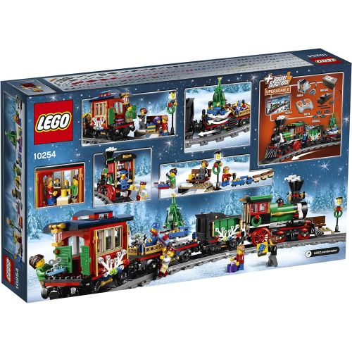  LEGO Creator Expert Winter Holiday Train 10254 Christmas Train Set with Full Circle Train Track, Locomotive, and Spinning Christmas Tree Toy (734 Pieces)