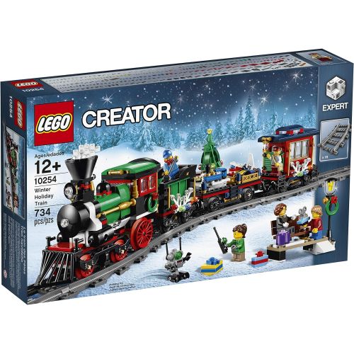  LEGO Creator Expert Winter Holiday Train 10254 Christmas Train Set with Full Circle Train Track, Locomotive, and Spinning Christmas Tree Toy (734 Pieces)