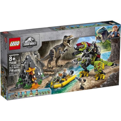  LEGO Jurassic World T. rex vs Dino Mech Battle 75938 (716 Pieces)